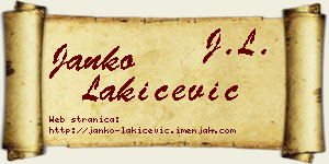 Janko Lakićević vizit kartica